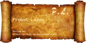 Probst Lajos névjegykártya